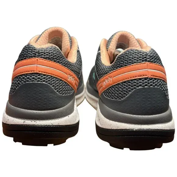 GRAVITY DEFYER Gdefy Mighty Walk Women's 9 Gray Salmon Shoes Comfort Sneakers - Picture 9 of 13